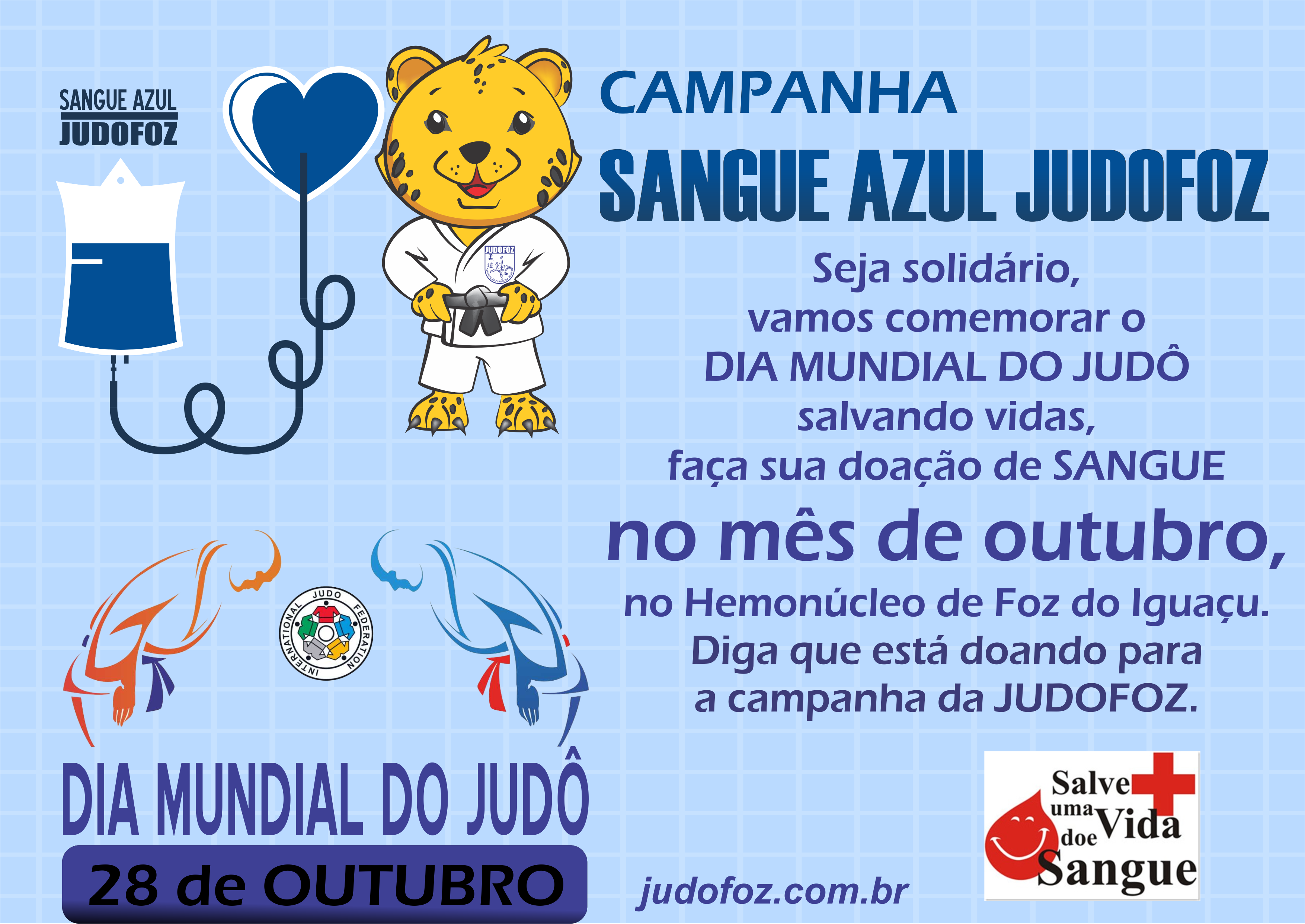 Vamos comemorar o “Dia Mundial do Judô” salvando vidas… Você tem coragem?